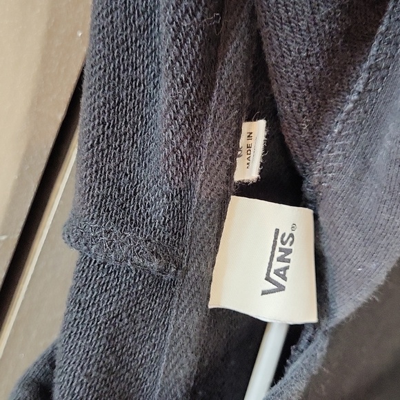 Vans Black Hoodie with Checkered Trim, Size MEDIUM - Picture 3 of 12